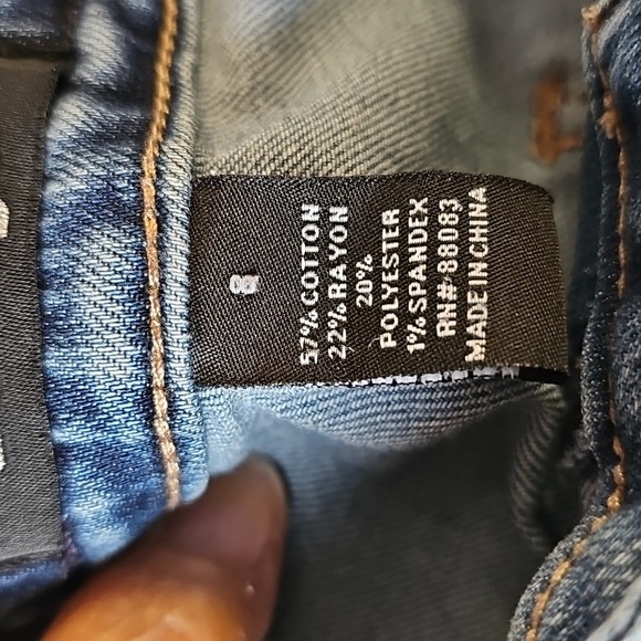 Refuge Blue Flare/bell Jeans. Size 8. Brass Buttons. High Rise. Nice - Picture 8 of 8